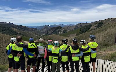 Tripsite group photo on Argentina to Chile bike tour. toAT