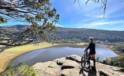 Quiet lookout points along the trail on Argentina to Chile bike tour. toAT