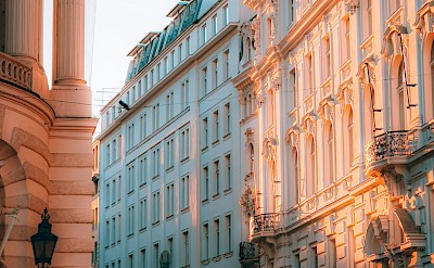 Sunset glow on the buildings of Vienna, Austria. Unsplash@Philipp Katzenberger