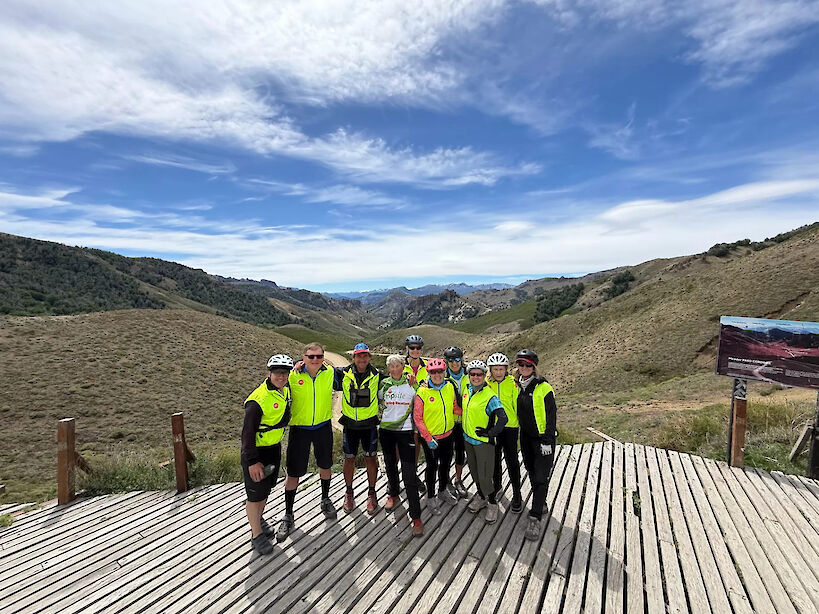 Group photo at a viewpoint.