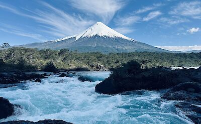 Osorno Volcano rising above the Petrohu&eacute; River. cc-mikky