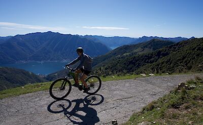 Riding into the Italian-Swiss Alps on quiet mountain roads. to@BLCT