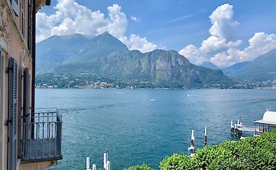 Views across Lake Como with the surrounding alpine peaks. cc@Heather