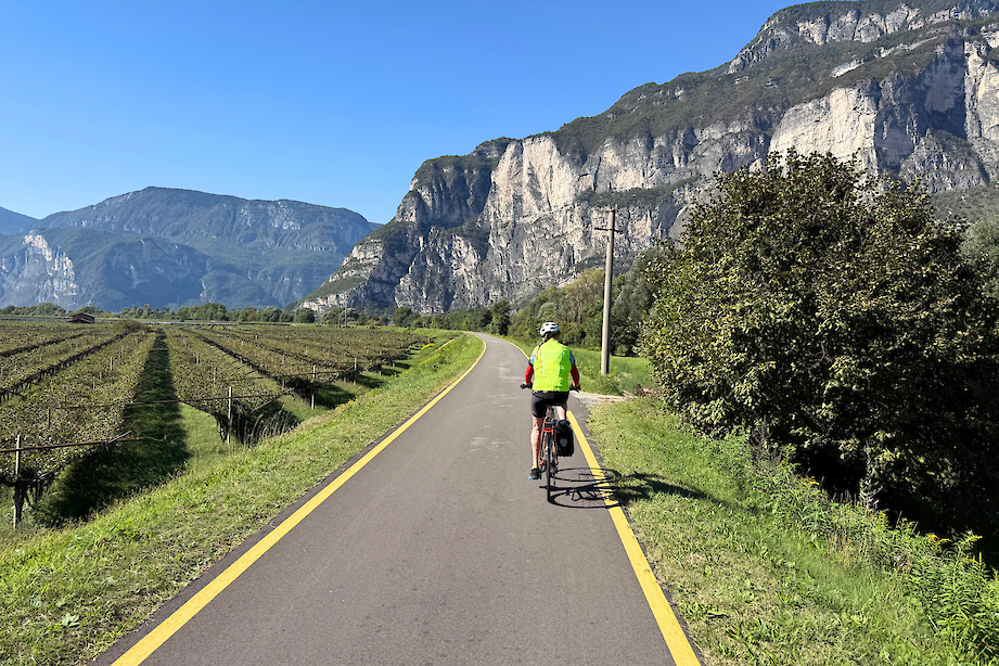 Riding along the Adige on the 'Bolzano to Venice' bike tour. CC:Marc C