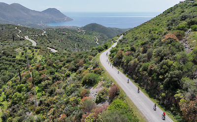 Scenic road cycling route overlooking the Mediterranean coast. toABB
