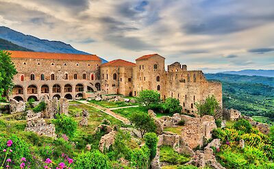 Medieval ruins and monasteries at Mystras near Sparta. toABB