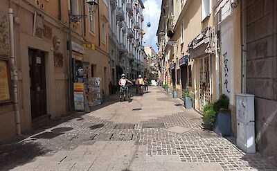 Pedestrian streets and historic architecture in Sardinia. toBTS