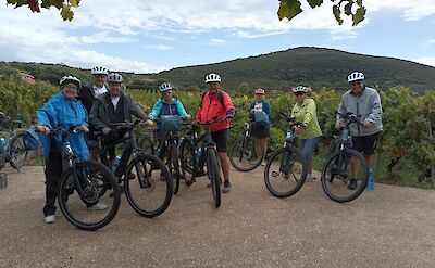 Small group cycling through the countryside of western Sardinia. toBTS