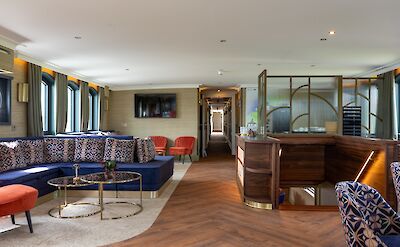 Elegant common spaces provide a comfortable retreat between rides.
