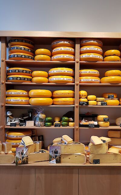 Local cheese in a Dutch cheese shop. pexels:RockwellBranding