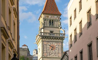 Clocktower in Passau, Germany. Unsplash@Leonhard Niederwimmer