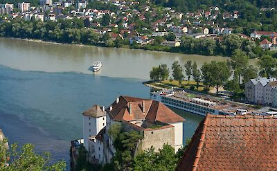 Danube River in Passau from above, Germany. Unsplash@Lukas Seitz