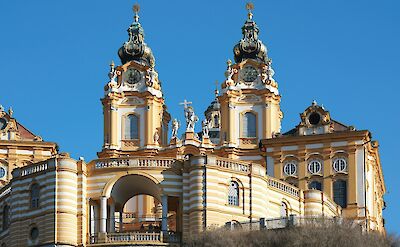 Blue skies above Melk Abbey, Austria. Unsplash@Dmitrii E