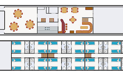 Deck Plan | Clair de Soleil | Bike & Boat Tour