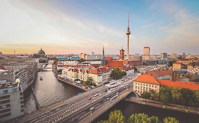 Berlin skyline and the Fernsehturm. unsplash:FlorianWehde