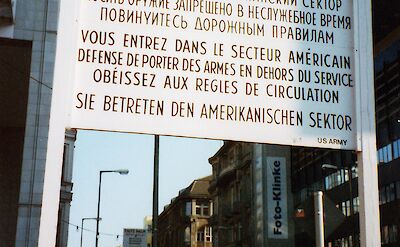 Checkpoint Charlie, a former crossing between East and West Berlin. CC:Chris Mitchell