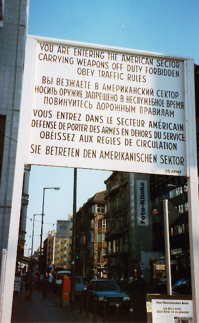 Checkpoint Charlie, a former crossing between East and West Berlin. CC:Chris Mitchell