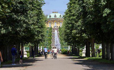 Cycling Sanssouci Palace and park in Potsdam. pixabay:Cnboeeb
