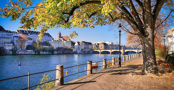 Basel's Rhine promenade. pixabay:Fietzfotos