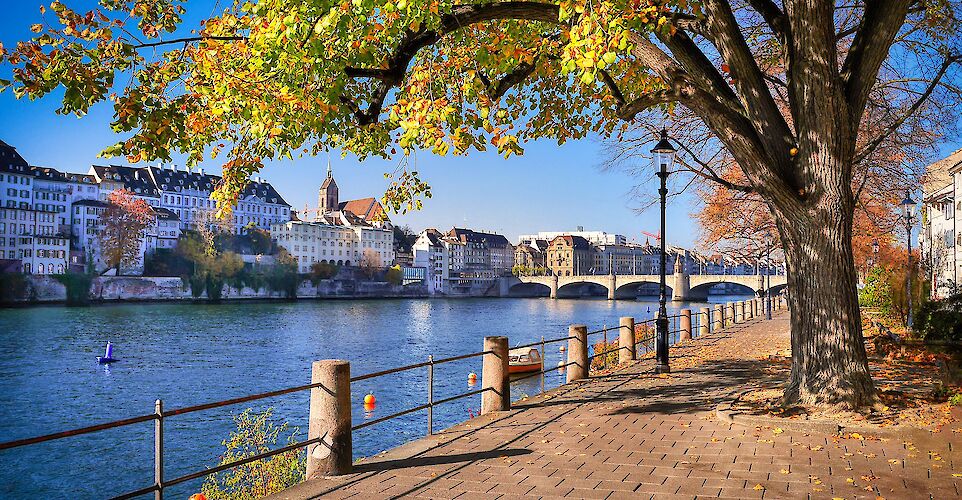 Basel's Rhine promenade. pixabay:Fietzfotos