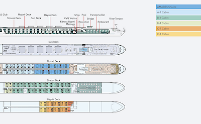 Deck plan | Amadeus Aurea | Bike & Boat Tour