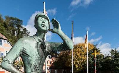 Statue of the Boatman in Lauenburg. unsplash:WolfgangWeiser