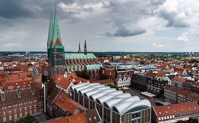 Panoramic view of L&uuml;beck's medieval city center. toBBT