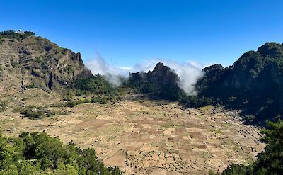 Clouds gathering over the Cova Crater, Santo Antao, Cape Verde. CC:Rosalind Perrett