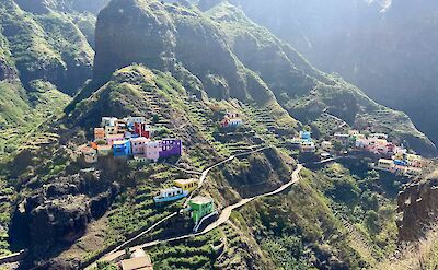 Colorful mountainside villages on Santo Antao, Cape Verde. CC:Rosalind Perrett