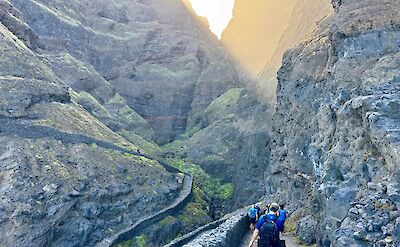 Hiking through the peaks on the Ponta do Sol to Cruzinha trail, Santo Antao, Cape Verde. CC:Rosalind Perrett