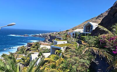 Mamiwata Eco Village set on the mountainside, Santo Antao, Cape Verde.