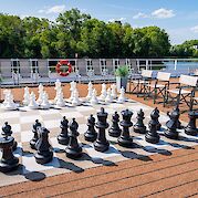 Chess Board on the Sun Deck | Amadeus Diamond | Bike & Boat Tour