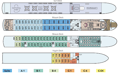 Deck Plan | Amadeus Diamond | Bike & Boat Tour