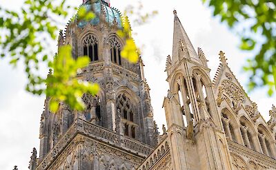 A Gothic cathedral spire in France. toTN
