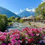 South Tyrol to Lake Garda Hiking Tour - River and mountain views in Merano. cc:Tripsite