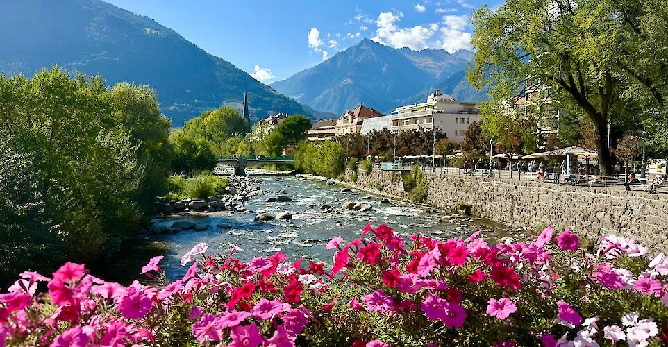 River and mountain views in Merano. cc:Tripsite