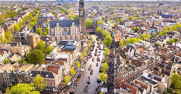 Amsterdam on King's Day. iStock@CreativeNature_nl