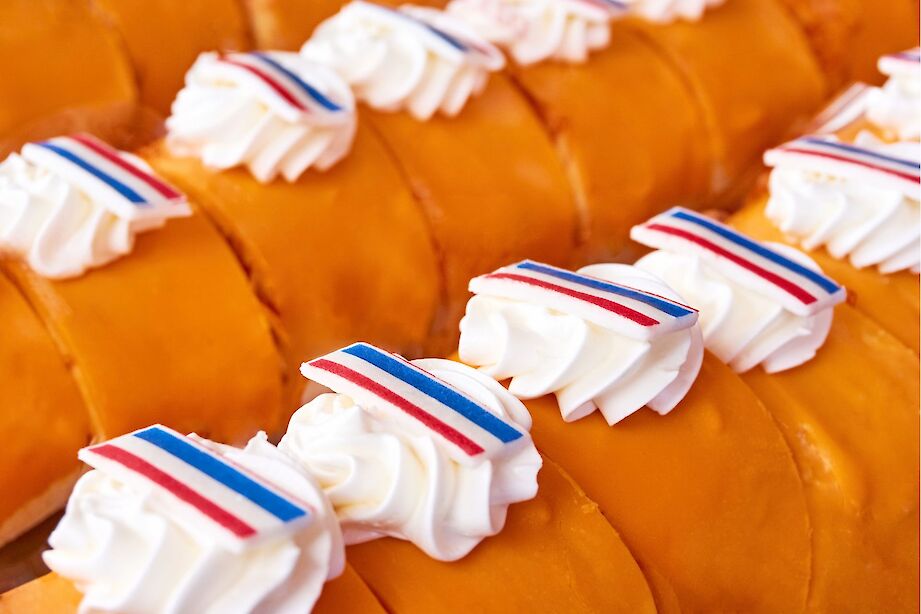 Dutch pastries decorated with the national flag for King's Day, Netherlands. iStock@Harry Wedzinga