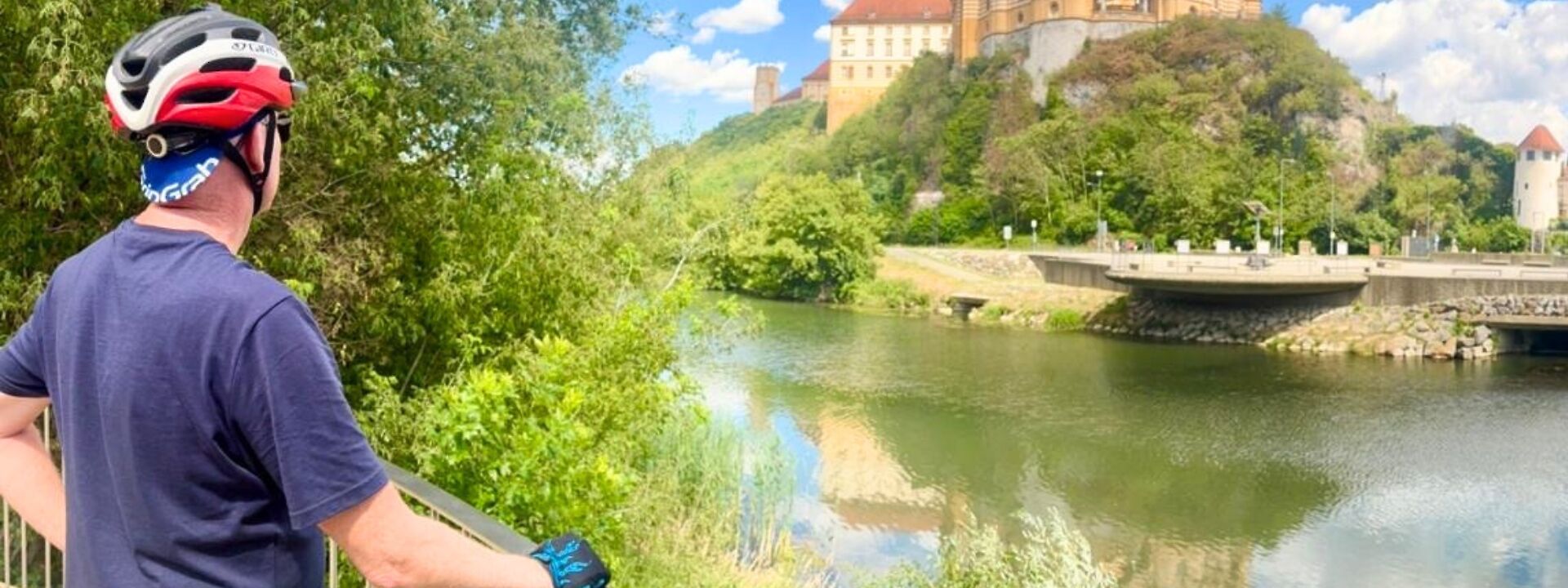 Admiring the view of Melk Abbey. CC:Stuart Fabel