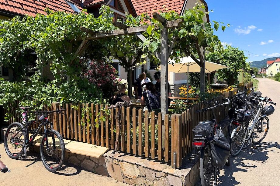 Parking the bikes at a winery. CC:Stuart Fabel
