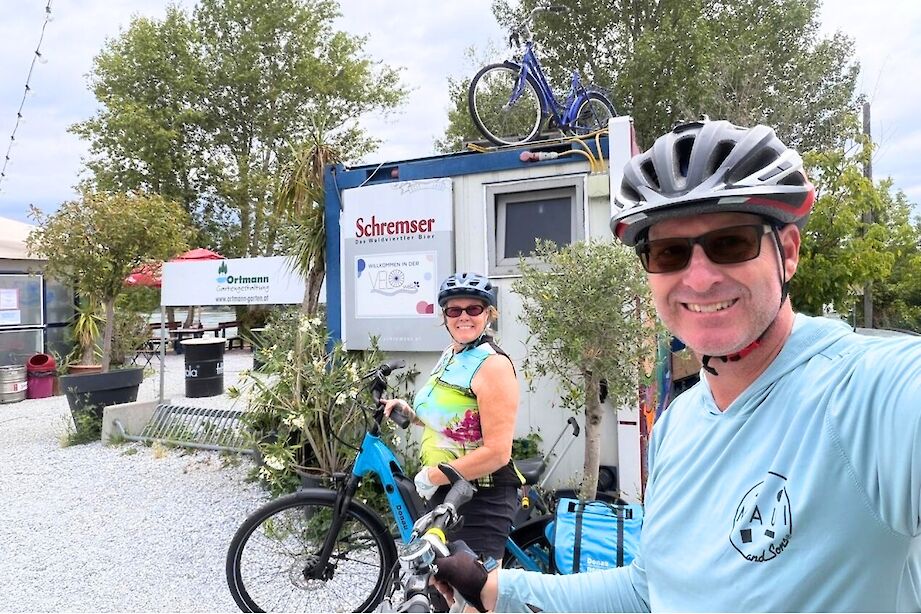 Stopping for a break at a beer garden. CC:Stuart Fabel