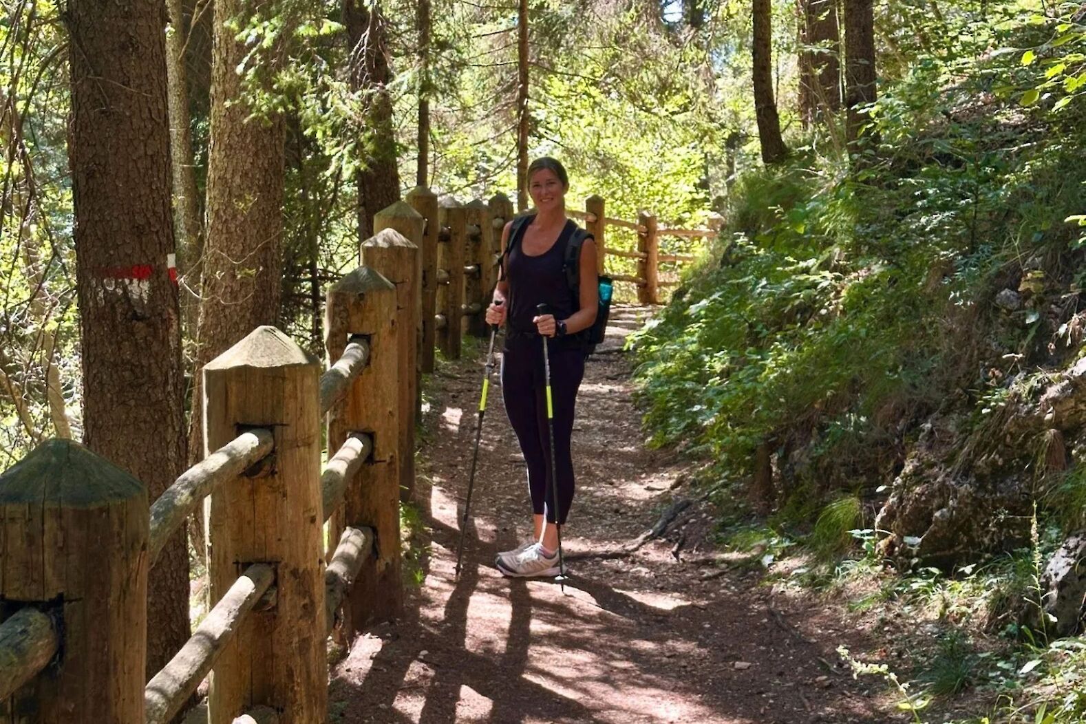 Heather on the hiking trail, Italy. CC:Heather Williams