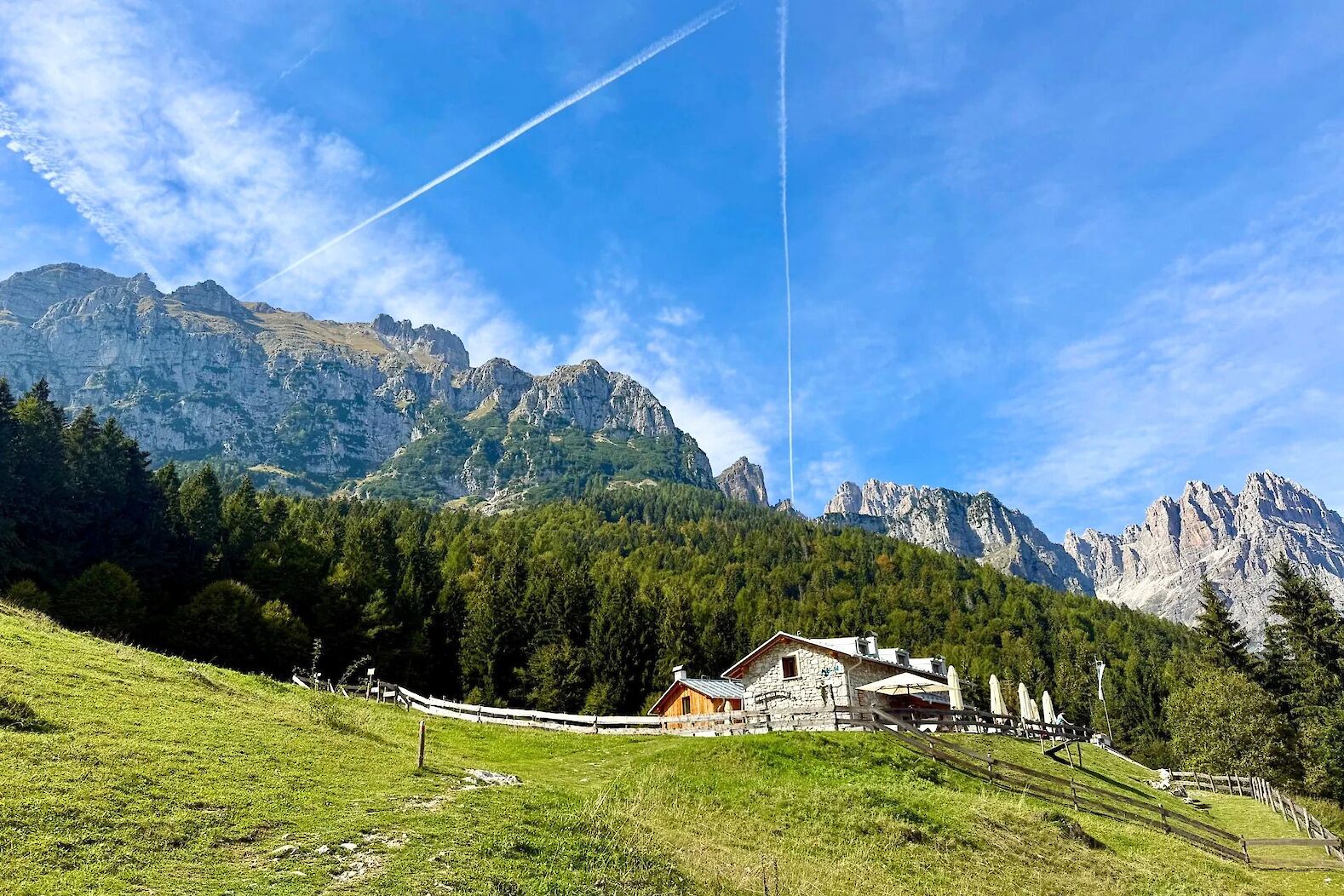 A refugio beneath the peaks of the Brenta Dolomites, Italy. CC:Heather Williams