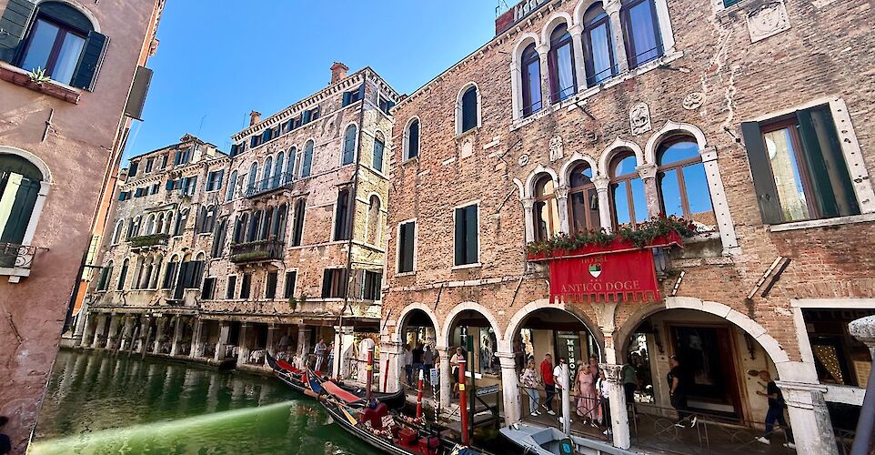 Historic architecture along the canals of Venice. cc:Tripsite