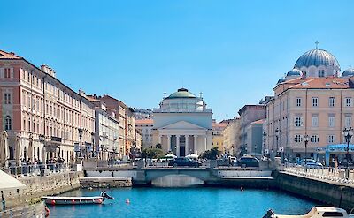 Trieste's Grand Canal and historic architecture in northeastern Italy. cc:to