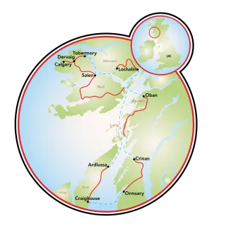 Bike and Sail the Highlands of Scotland Map