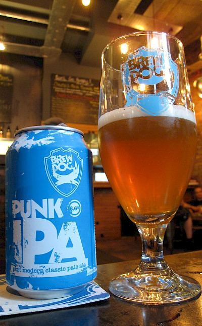 Punk IPA is a locally brewed Scottish beer. Flickr:Bernt Rostrad
