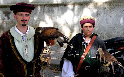 Falconers in Evora. Photo via Flickr:PhillipC