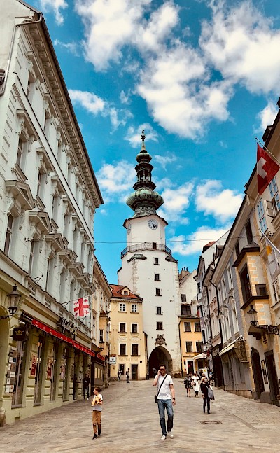 Pedestrians in the streets of Bratislava, Slovakia. Unsplash@Gabriela Slovak