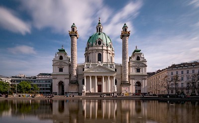 Reflection of the Karlskirche, Vienna, Austria. Unsplash@Getty Images